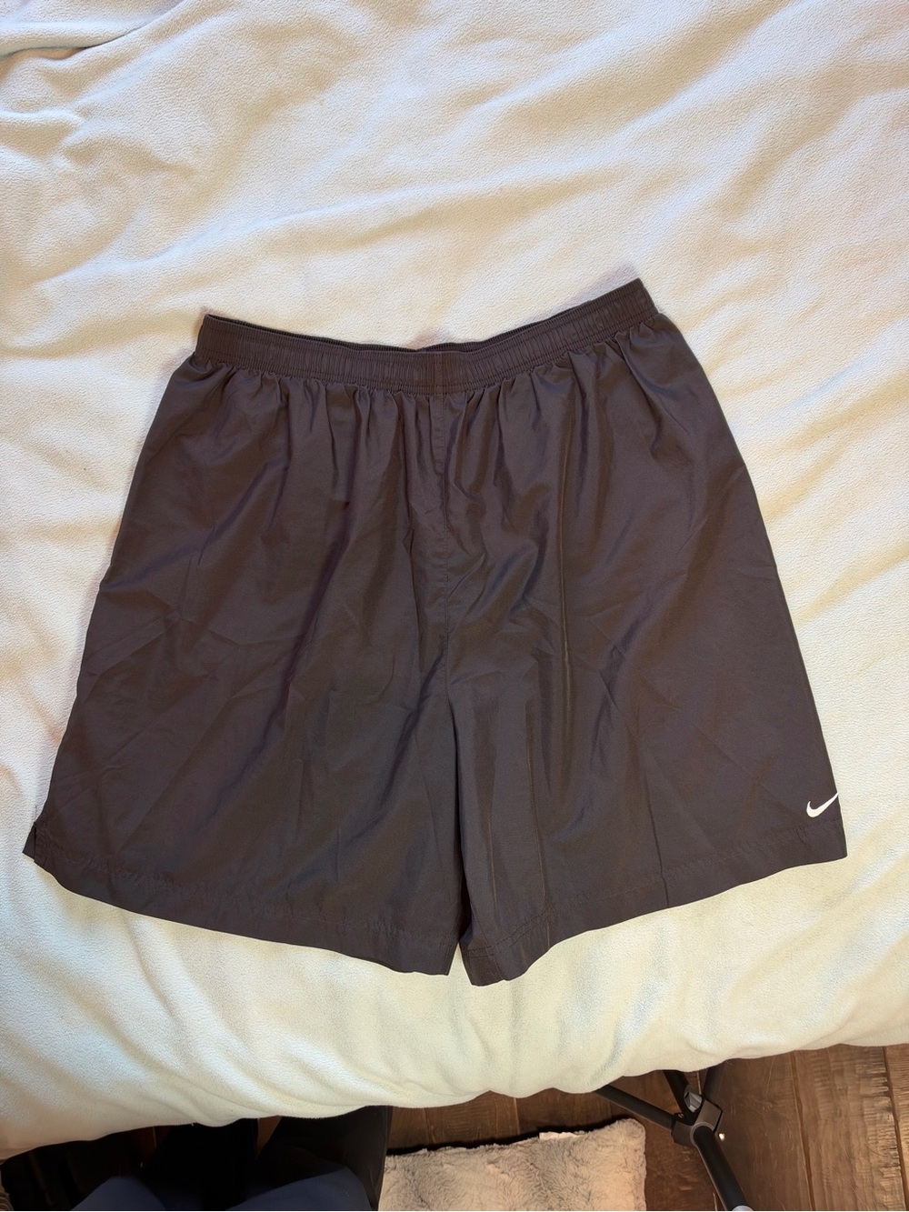Nike Men’s Dark Black Athletic Shorts with White Swoosh